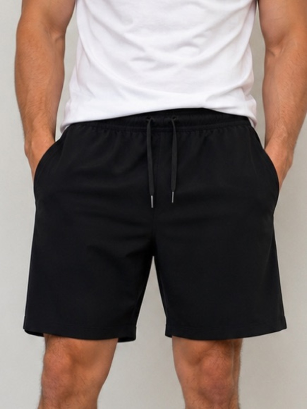 Kirkland Signature Black Athletic Drawstring Shorts